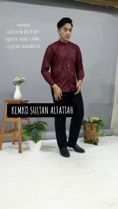 Kemko Sultan bahan embos premium lengan panjang kemko kemeja koko dewasa atasan muslim
