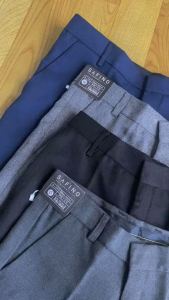 Celana Bahan Slimfit Wool Hitam / Celana Bahan Formal Kantor Slimfit Pria