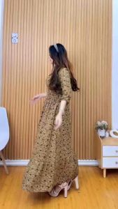 Gamis Smoke Wanita Terbaru Bahan Katun Rayon Tebal Adem