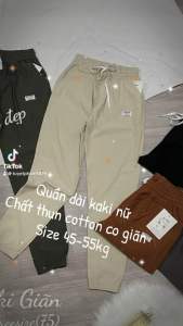 Quần kaki nữ dài ống nhỏ  chất thun cotton co giãn thoải mái  phong cách thời trang trẻ trung năng động  free size 45-55kg thoải mái