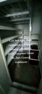 Loft bed +mattress+shelves customize singapore/bomb shelter/helper room bed customize /store room/smaller room