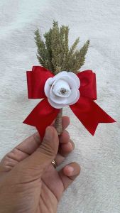 Chest corsage with ribbon