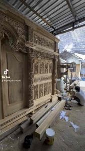 Pintu gebyok ukir jati jepara 4 meter premium