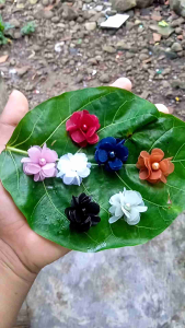 Aplikasi Bunga Organza 3D uk 3 cm 12 pcs