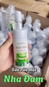 Sữa rửa mặt SADOER Nha Đam làm sạch sâu hỗ trợ giảm mụn không gây khô da nội địa Trung