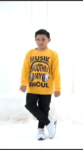 Setelan Celana Cargo Panjang Anak Laki Laki Remaja Mini mine Set Casual  Long Sleeve 8-15th