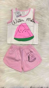 Đồ bộ trẻ em bé gái cotton mềm 3 lỗ trái cây dễ thương