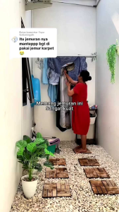 Jemuran dinding lipat kokoh tahan karat 2 meter