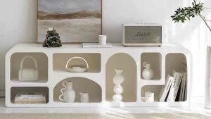 Tủ gỗ decor tủ trang trí phòng khách phòng ngủ tủ đựng đồ nhiều ngăn OWSLA sang trọng tiện lợi TG-22