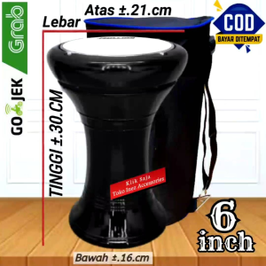 Darbuka Kayu Anak 6 inch Hitam Glos Mika Import