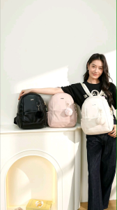 Tas Ransel ENJI C21 Hitam Cream Ballerinapink