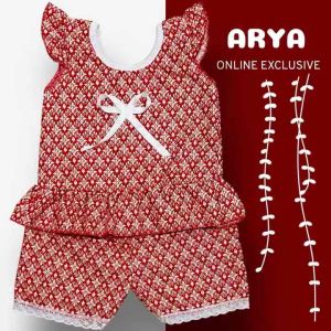 ชุดสงกรานต์ (รหัสD92) ชุดผ้าลายไทยเด็ก เซต2ชิ้น เสื่อ+กางเกง อายุ5-12เดือน หรือน้ำหนักไม่เกิน 9 กิโล ใส่สบาย ลายสวย