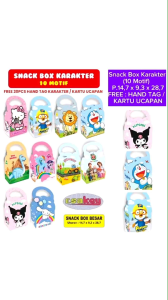 Box Snack Ultah 10Pcs / Paper Bag Ultah (FREE 20 Pcs Hand Tag/Kartu Ucapan)