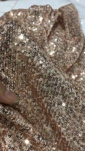 Vải kim sa cao cấp màu vàng đồng co giãn (khổ 1m5)may đầm dạ hội đầm body đẹp sang trọng thời trang