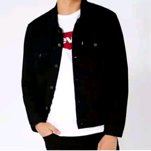 Jaket Jeans Pria Hitam Tebal M~Xxxl Jacket Denim Black Over Size
