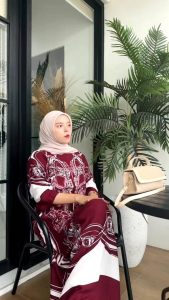 Miranda Daster Jumbo Kekinian Motif Premium/Gamis Wanita Rayon Lengan 3/4/Baju Muslim Wanita Motif Murah