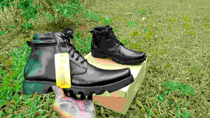 sepatu dinas PDH tali/ pantofel/kantoran/lapangan/formal TNI POLRI SATPAM hitam dop