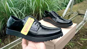 TERBARU: Sepatu PDH Sol Datar & Kantoran Kulit Kilap
