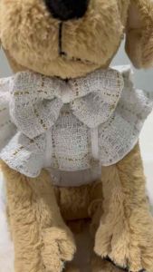 Baju (harness) anjing kucing/PREMIUM PET CLOTHING - White Tweed Dress (sleeveless)