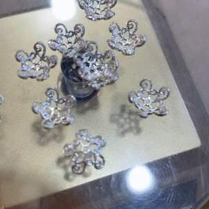 Cặp charm ốp hoa bạc s925 bọc hạt 10mm loại dày đẹp cao cấp