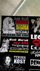 STIKER MOTOR RACING | STIKER SPONSOR RACING | STIKER KATA KATA BAHAN VYNIL(ANTI AIR)