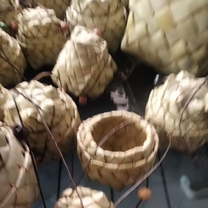 กล่องข้าว มินิ หกเหลี่ยม ใบตาล 56811ซม.