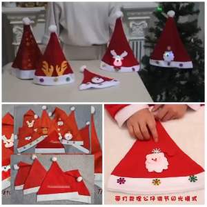 TOPI NATAL LED DEWASA / TOPI NATAL POLOS ANAK & DEWASA / MERRY CHRISTMAS HAT SANTA CLAUS SNOWMAN DEER RUSA / AKSESORIS PERLENGKAPAN NATAL