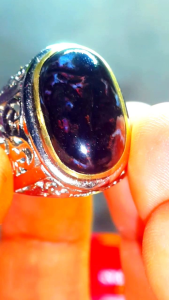 Cincin Batu Akik Black Opal Sempur Banten Top Jarong Natural