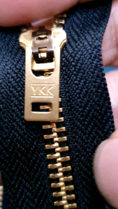 ซิปยีนส์ YKK 5 ชั้น หัวสปริงล็อค หัวดีดล็อค ใช้นาน ซิปโลหะ ซิปฟันทองเหลือง น้ำโบนาปิด 50 ล้อม