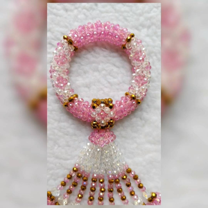 พวงมาลัยคริสตัล ลายพิกุลข้าง (Size L)