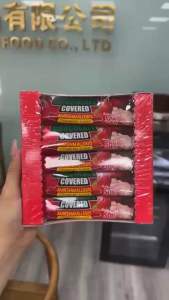 Marshmello เคลือบช็อกโกแลตรสสตอเบอรี่ หนึ่งกล่องบรรจุ 12 ซอง ราคา 79 บาท