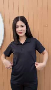 เสื้อคอโปโลสีดำ ใส่ได้ทั้งผู้ชายและผู้หญิง