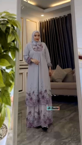 gamis set hijab ceruty babydol Malay premium