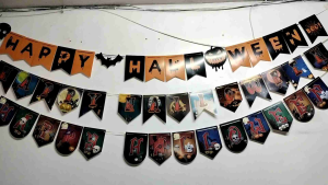 happy Halloween letter banner design
