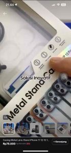 Case Iphone metal lens stand Iphone 11 12 13 14 Pro max proteksi kamera case iphone