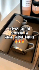 ESA Termos Vacum & Termos Sultan Vacuum Flask Set Botol Minum 3 Cangkir Premium 500ML Panas Dingin