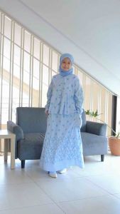 (10-14 tahun) GD 950 Baju Setelan Tunik Rok Anak Remaja Katun One Set Kava Biru by Cutetrik