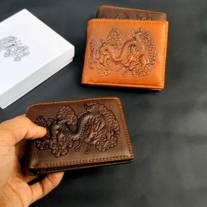 Dompet pria kulit sapi motif naga dragon