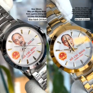 Đồng Hồ Nam OP Bác Hồ bản kỷ niệm size 38mm máy pin Nhật kính sapphire chống xước dây thép không rỉ