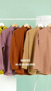 Kemeja Polos Pria Lengan Panjang Kemeja Cowok Kasual Formal Slimfit Warna Hijau Sage Tosca Mint