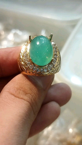 Cincin Batu Natural Bacan Palamea Crystal - High Quality