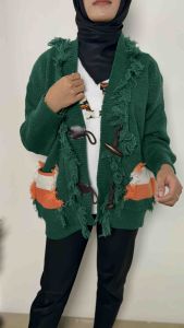 LC2154 Premium Korean Oversized Cardigan Knit Lembut Fashion Terbaru