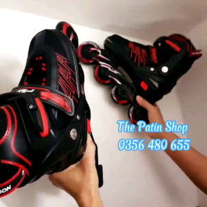 Giày patin trẻ em sáng bánh giày trượt patin cho bé màu đen xanh đen đỏ sáng 8 bánh đèn bánh cao su hàng đẹp giá rẻ - The Patin Shop