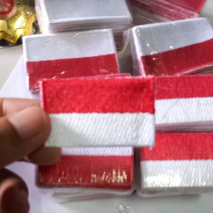 Patch Emblem Merah Putih Bendera Indonesia Bordir - 3 x 5 cm ( 1 pcs )