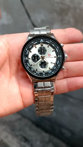 JAM TANGAN PRIA SA CHORONO AKTIF TANGGAL AKTIF BODY DAN RANTAI FULL STAINLESS {BOX DAN BATRAI CADANGAN}