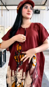 Daster Wanita Jumbo Lowo Jumbo LD 125 Motif Karakter Sleting Depan Kekinian Terbaru Termurah/Daster jumbo wanita /daster ibu ibu