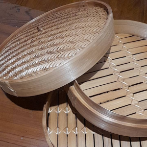 Klakat Bambu Dimsum Kukusan Bambu 35cm 2 Wadah dan 1 Tutup