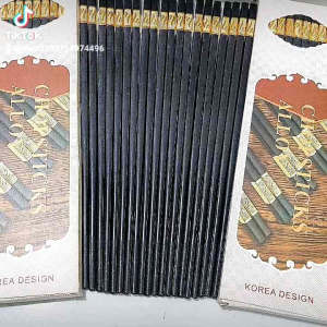 Hộp combo 10 đôi đũa nhựa mạ vàng hợp kim cao cấp