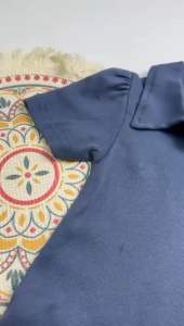 short sleeves turtleneck polo dress with pleated fishtail shape for children from 1 year to 5 years old