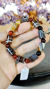 Natural Premium Grade Botswana Agate Crystal Drum Beads Bracelet BTA02 #AgateBracelet #agate #CrystalBracelet #Naturalcrystal